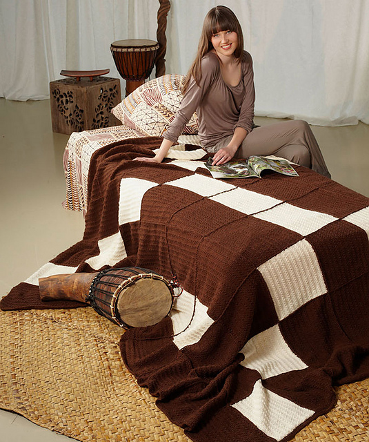 Patchwork Throw in Brown