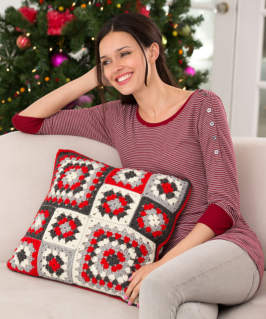 Mod Holiday Granny Pillow
