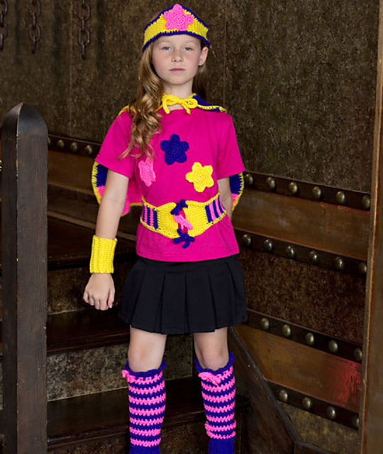Caped Heroine with Leg Warmers
