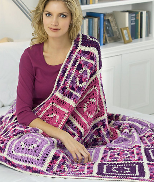 Passionate About Purple Crochet Throw