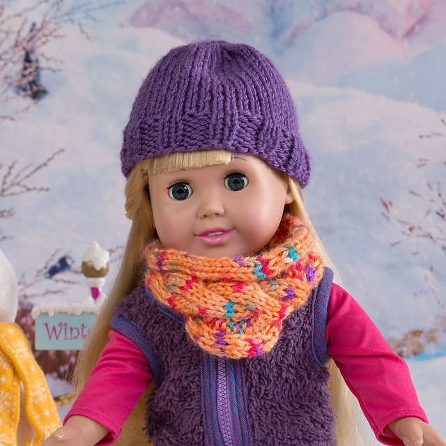 Doll-Sized Cowl & Beanie - Cowl
