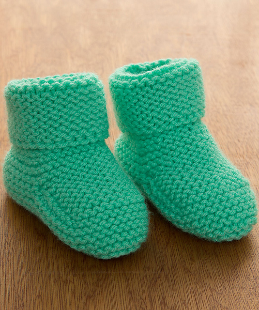 Garter Stitch Baby Booties