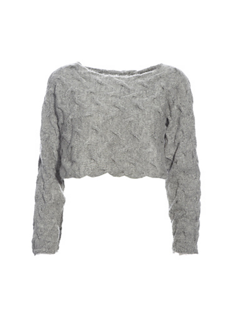 338 Kort mohairbluse med snoninger