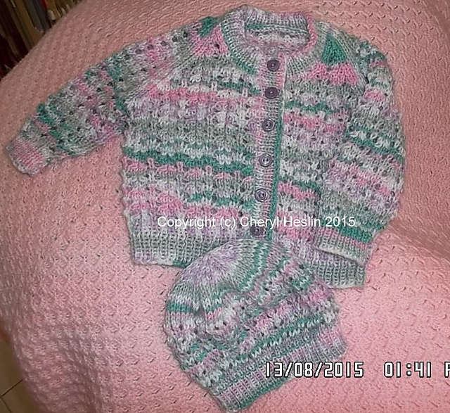 Carmel baby cardi and hat
