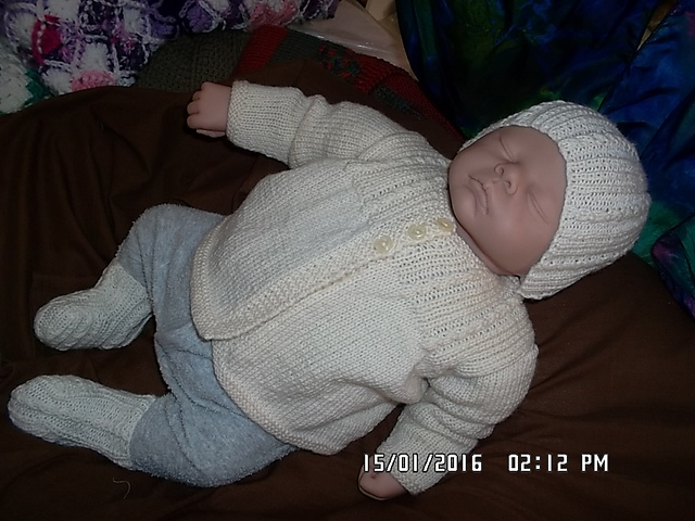 Angel matinee jacket, hat and boots