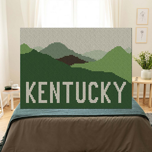 Ravelry Go to the Mts of Kentucky C2C Graphghan Afghan pattern by Blue Frog Creek