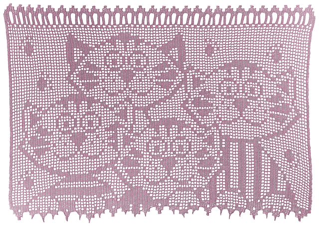 Lustige Katzen - Filethäkelgardine