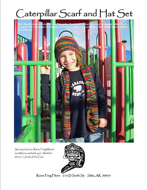 Caterpillar Scarf and Hat Set