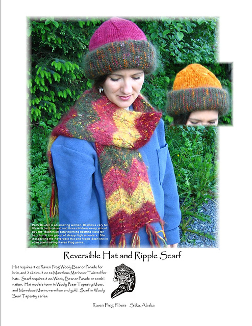Reversible Hat and Ripple Scarf