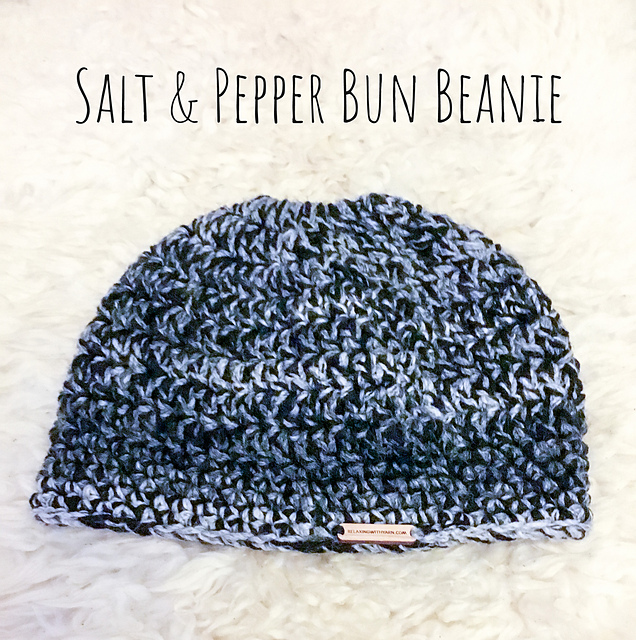 Salt and Pepper Bun Beanie