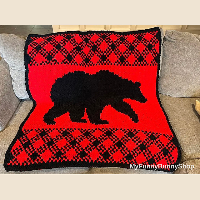 Bear buffalo plaid