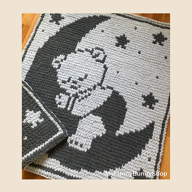 Bear on the Moon blanket
