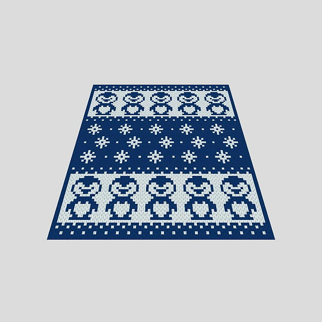 Penguins Boarder 2 blanket