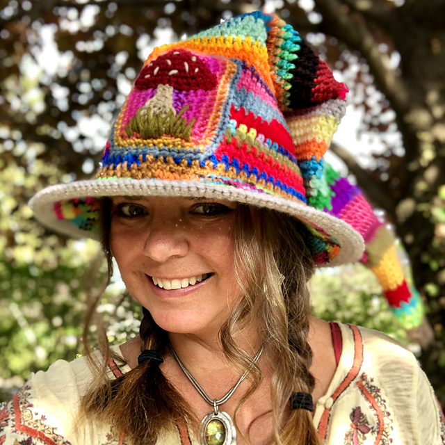 Wizard Hat with Mushroom Patch