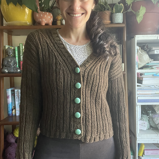 Ravelry: Smutty Professor Cardi pattern by Annie Lupton