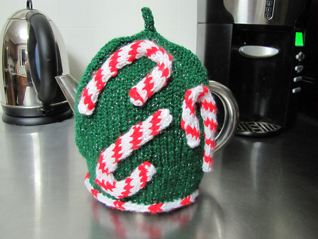 Candy Cane Tea Cozy