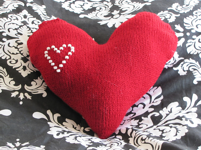 Beaded Heart Pillow