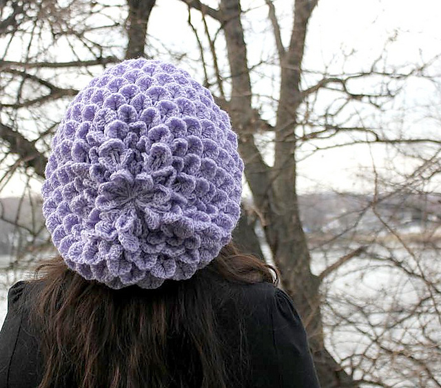 Crocodile Stitch Slouchy Beret