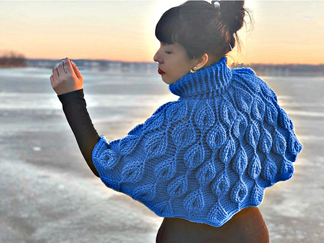 Embossed Leaves Capelet