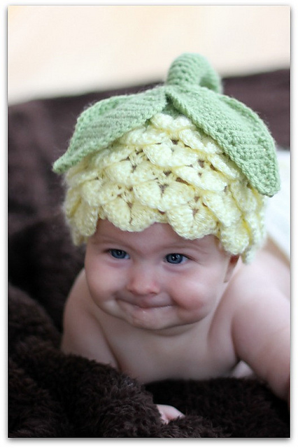 Crocodile Stitch Flower Hat