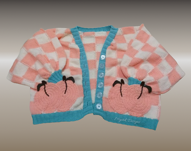 Peach Tea Checkered Cardigan
