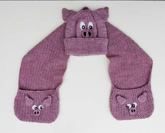 Pig hat & pocket scarf