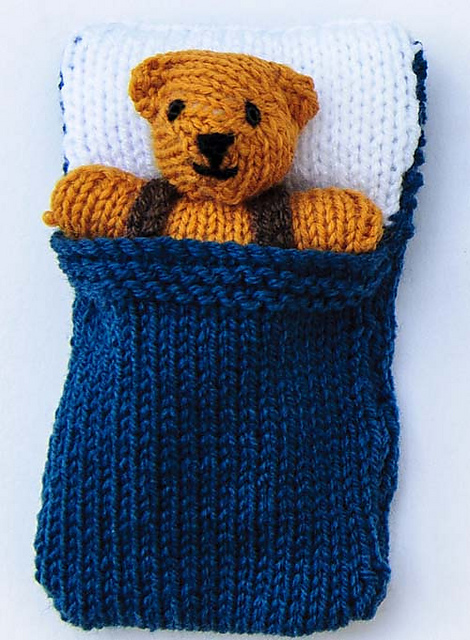 Small bear in sleeping bag