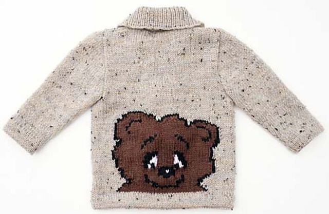 Duffle coat with bear motif