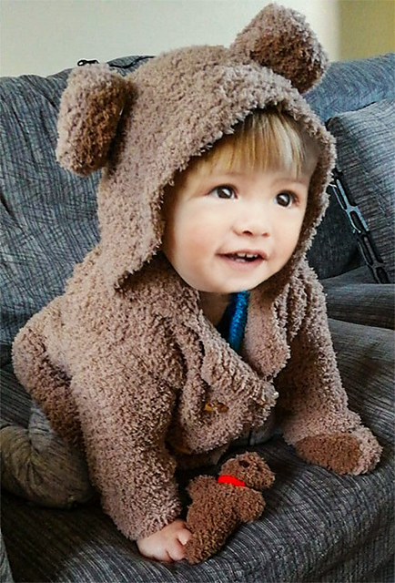 Bear hooded duffle coat