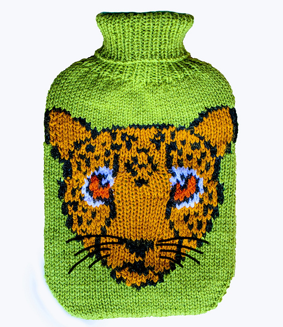 Leopard hot water bottle cover