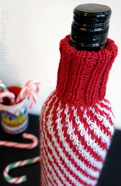 Candy Cane Wine Cozy