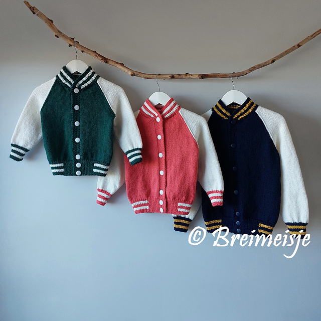 Ravelry: Letterman Jacket Raglan Sleeves 8 sizes pattern by Sylvie