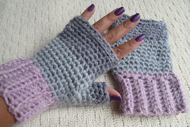3 Shade Fingerless Mittens
