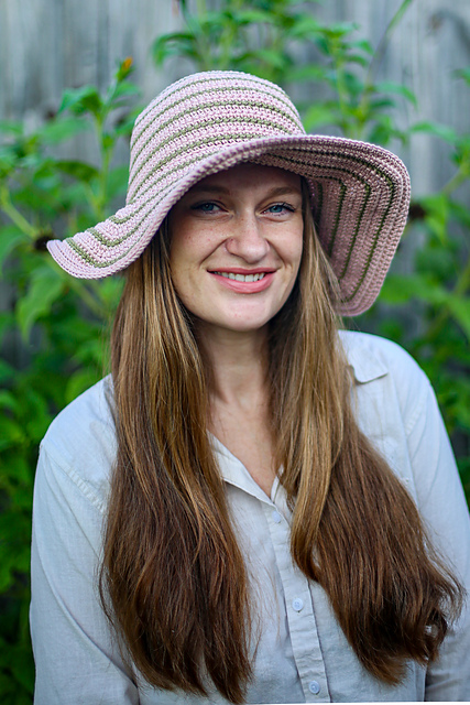 Striped Floppy Sun Hat