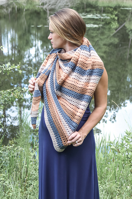 Striped Triangle Shawl