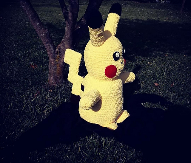 Giant fuzzy Pikachu