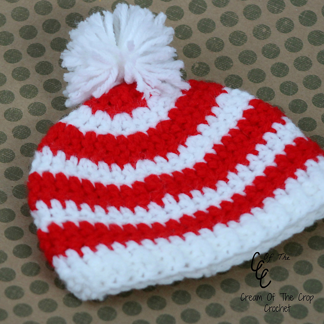 Preemie Striped Christmas Hat