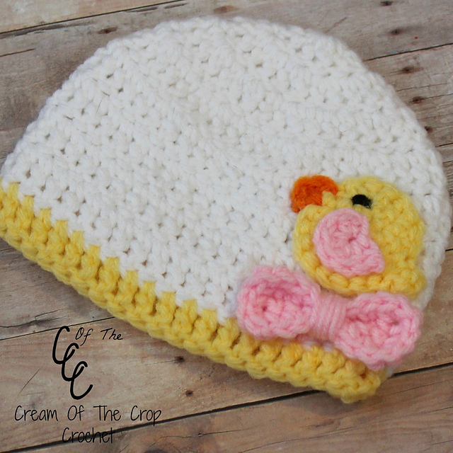 Preemie/Newborn Chick Applique Hats