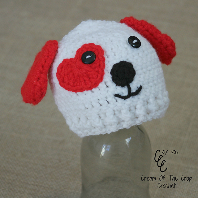 Preemie Valentine's Puppy Hat