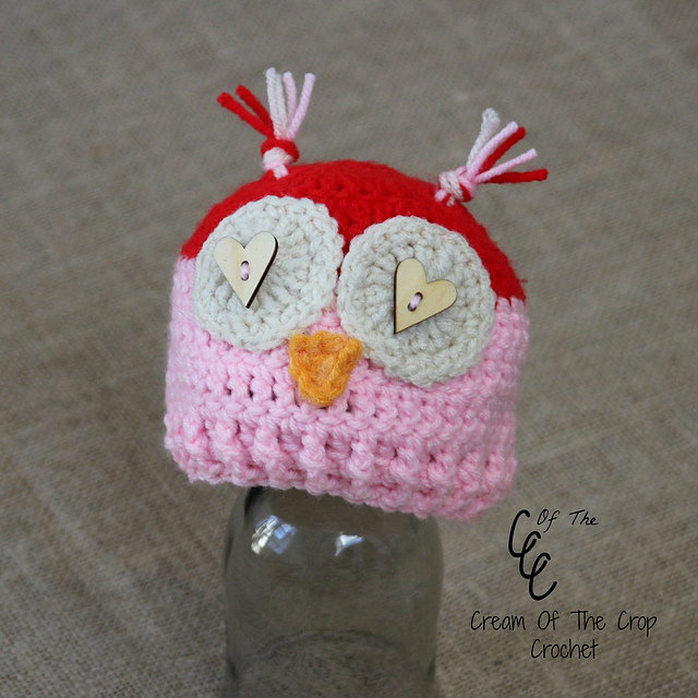 Preemie/Newborn Valentine's Owl Hats