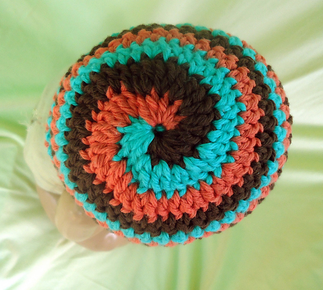Tri-Color Spiral-Stripe Beanie