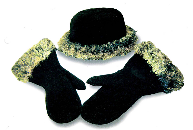 Felted Hat and Mittens Set