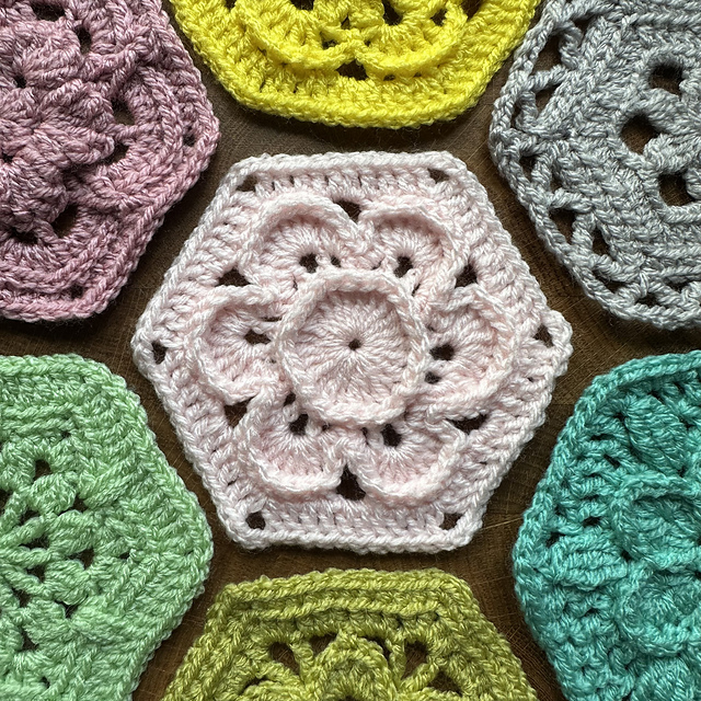 All the hexies: Light pink