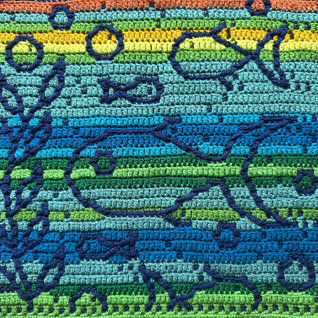 Temperature Blanket: Inside Aquarium