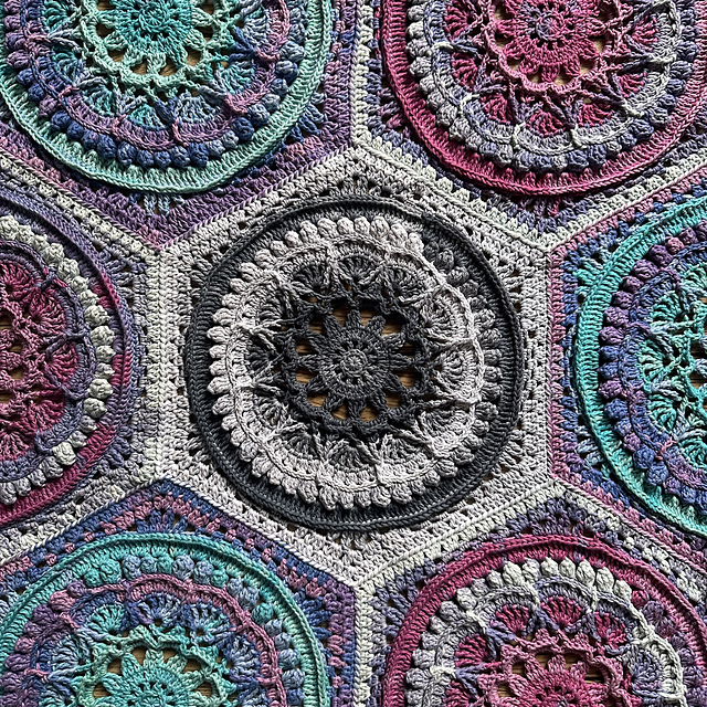 Snazzy Hexie Mandala Blanket