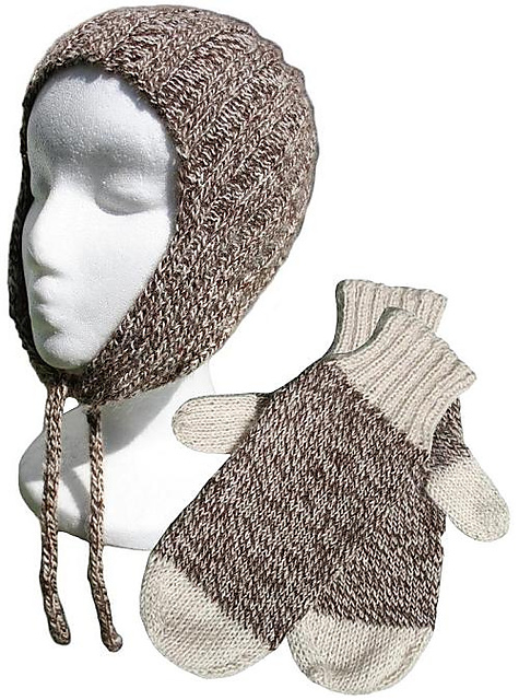 Sporty hat with earflaps & mitts
