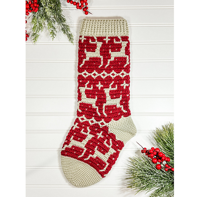 Reindeer Mosaic Stocking