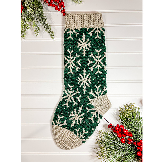 Snowflake Mosaic Stocking