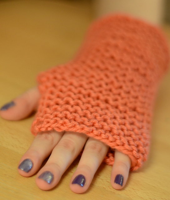 Easiest Possible Fingerless Gloves with Straight Needles
