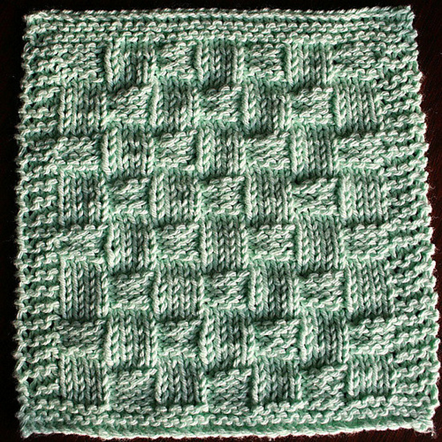 Puffy Basketweave Dishcloth